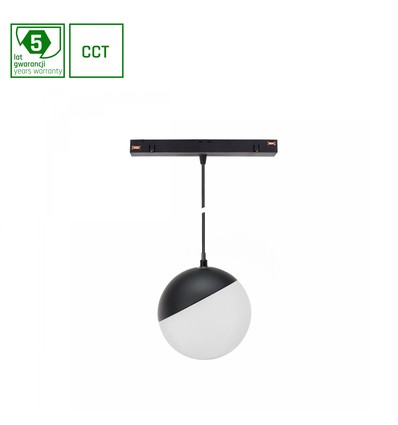 5W Dæmpbar SHIFT Smart-Globe P nedhængt kugle skinne lys ø100 - 165°, CCT, Sort, 81.5cm kabel, Zigbee