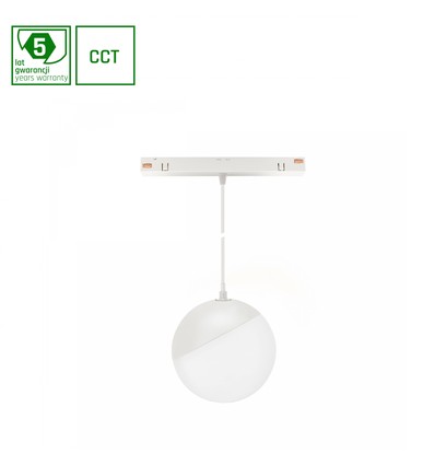 5W Dæmpbar SHIFT Smart Globe P Hængende Kugle Skinne Lys Ø100 - 165°, CCT, Hvid, 81.5cm kabel, Zigbee