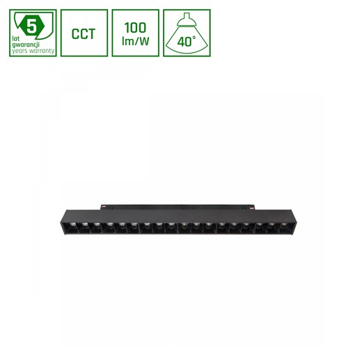 17W Dæmpbar SHIFT Smart-Grid M Skinne Lys 30,3cm - 35°, CCT, Sort, Zigbee