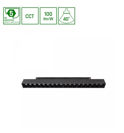 17W Dæmpbar SHIFT Smart-Grid M Skinne Lys 30,3cm - 35°, CCT, Sort, Zigbee