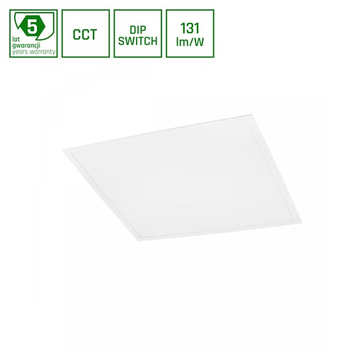 60x60 LED panel, 30W/40W/48W - CCT, 120lm/W, 5 års garanti, hvid kant