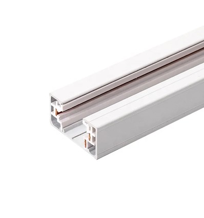 LEDlife 1 meter skinne til skinnespots - Hvid, 1-faset, komplet med tilslutning og endeprop