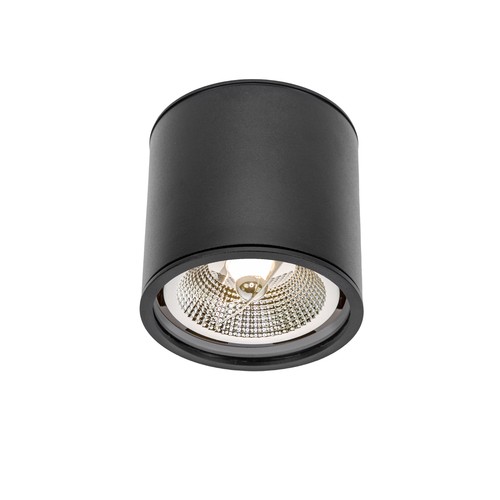 Loftlampe AR111, GU10 - IP65, sort, aluminium, påbygning, uden lyskilde