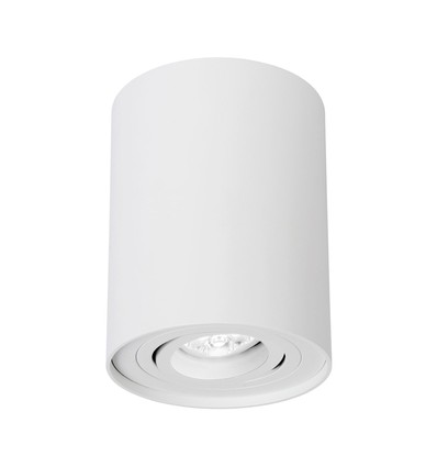 GU10 loftlampe spot - Påmonteret, rund, hvid, kipbar, IP20, uden lyskilde