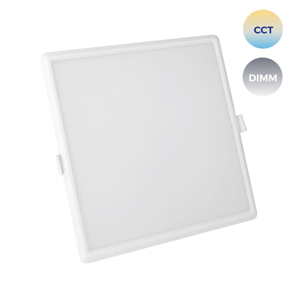 Algine 22W Smart CCT+Dæmpbar LED indbygningspanel - Firkantet, Wi-Fi, 2000lm, IP20, Hul: 20,5x20,5 cm, Mål: 21,5x21,5 cm