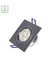 3W Fiale kvadratisk LED indbygningsspot - 45 grader, varm hvid, 3x1W LEDs