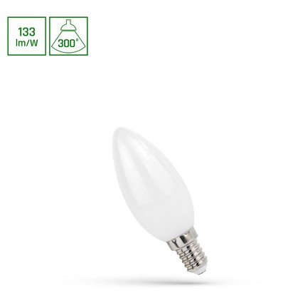 C35 LED kertepære 6W E14 - 230V, kultråd, varm hvid, mat, Spectrum