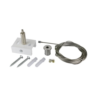 Ophængs wire til 3-faset skinner - Hvid, 3m, Spectrum, 1 stk.