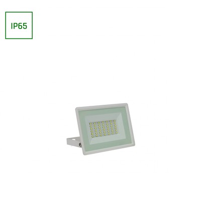 30W LED projektør - 2900lm, IP65, hvidt hus, kold hvid