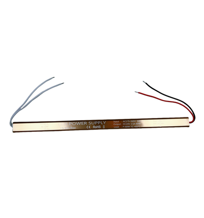 60W / 24V DC strømforsyning - 2.5A, IP67, Slim model, flicker free