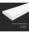 120x30 LED panel, 40W - Højde:29mm, 110lm/W, indbygget i hvid ramme