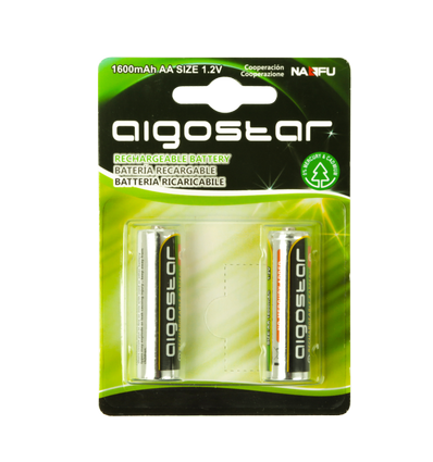 2 stk. Genopladeligt AA Batteri - 1600mAh, 1.2V