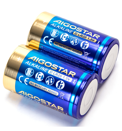 2 stk. Alkalisk Batteri - LR20D, 1,5V