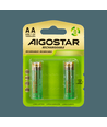 2 stk. Genopladeligt AA Batteri - 1600mAh, 1.2V