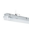 Limea H LED dobbeltarmatur - Inkl. 2x 9W 60cm T8 LED rør, IP65 vandtæt, gennemfortrådet