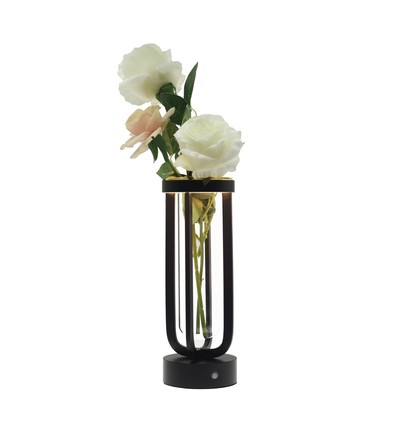 Outlet: Blomstervase med LED lys Inde/ude - Sort, dæmpbar, IP54 udendørs