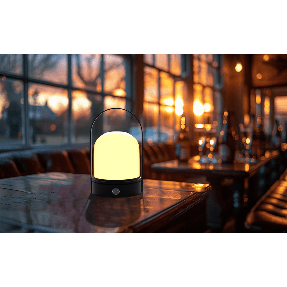 Opladelig LED bordlampe Inde/ude - Sort, dæmpbar, IP54 udendørs - Dæmpbar : Dæmpbar, Kulør : Varm billede