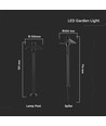 Restsalg: V-Tac 7W LED havelampe - Sort, med spyd og fod, IP65, 230V