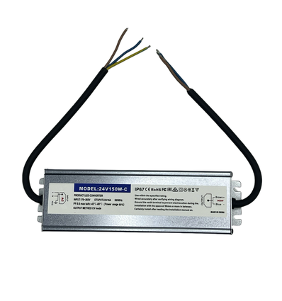 150W / 24V DC strømforsyning - 6.25A, IP67 vandtæt