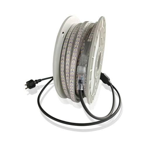 LEDlife arbejdslys 15m LED strip på tromle - 230V, IP67, 180 LED/m, 11W/m, 1100 lm/m