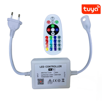 230V RGB WIFI Smart Home CLIP-ON controller - Inkl. endeprop, til 230V, memory funktion, 50 m