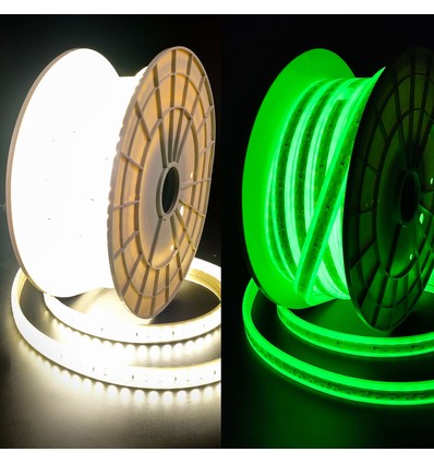 15m Selvlysende arbejdslys 230V LED strip - IP67, 180 LED/m, 11W/m, 1000 lm/m, 4000K