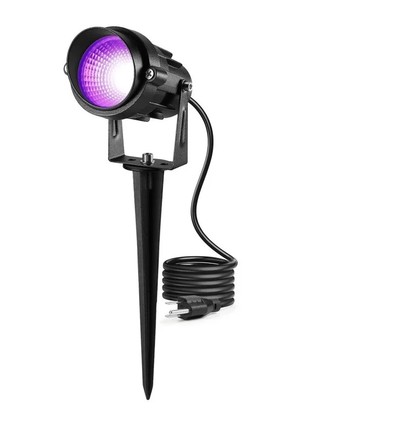 10W LED projektør - IP65, Sort, arbejdslampe, UV 395nm, ultraviolet
