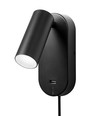 Ego LED Væglampe 4,5W Med Touch Dæmp og USB - Sort