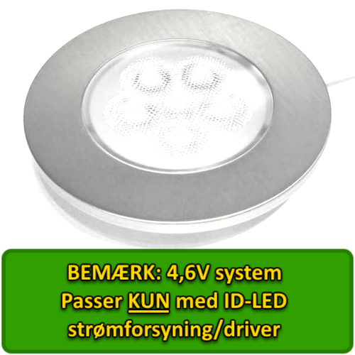 ID-LED Indbygningsspot 2,5W i 3000K, Ra95 - Rustfri Stål
