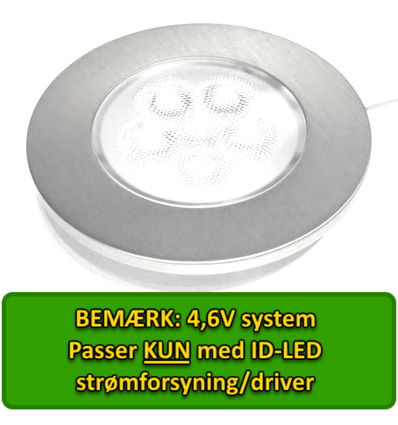 ID-LED Indbygningsspot 2,5W i 3000K, Ra95 - Rustfri Stål