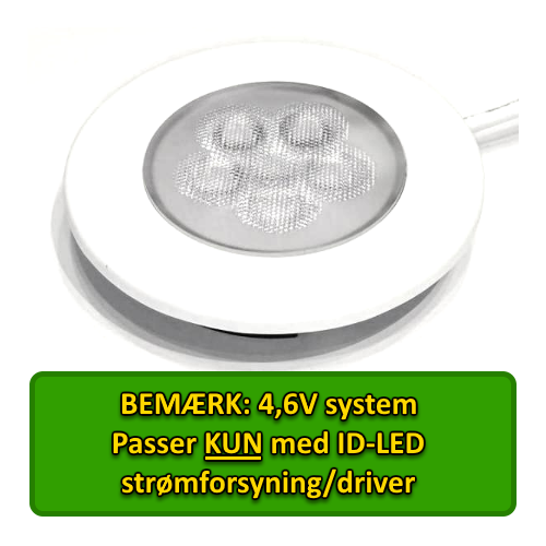 Outlet: ID-LED Indbygningsspot 2,5W i 3000K, Ra95 - Hvid