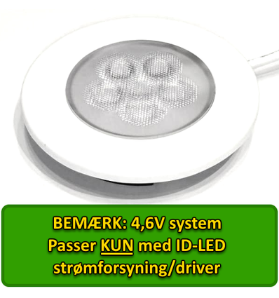 Outlet: ID-LED Indbygningsspot 2,5W i 3000K, Ra95 - Hvid