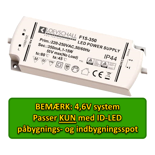 LED Driver 350mA For ID-LED Indb. Spot Med 6 Udgange