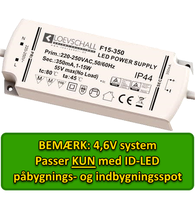 LED Driver 350mA For ID-LED Indb. Spot Med 6 Udgange