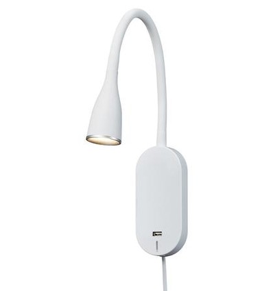 Eye LED Væglampe 5W 3000K Med Touch Dim og USB - Hvid