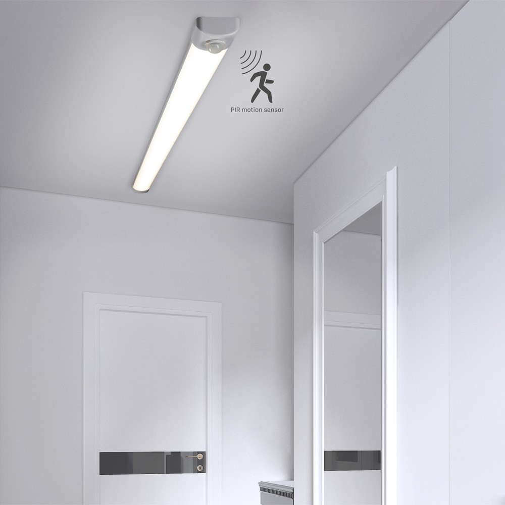 High-Lumen LED Armatur 36W Med Sensor i 4000K, IP40, 230V - 120cm