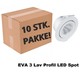 10 x EVA 3 LED Spot 4W 3000K 430Lm Ra97 Dæmpbar IP54 i Hvid (inde/Udendørs)