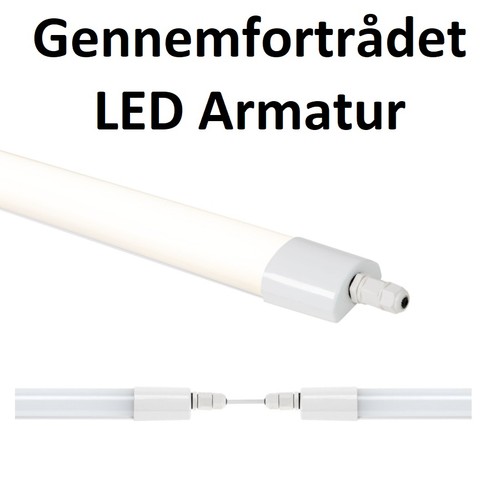 Limea Slim Gennemfortrådet LED Armatur 45W i 4000K, IP65, 230V - 150cm.