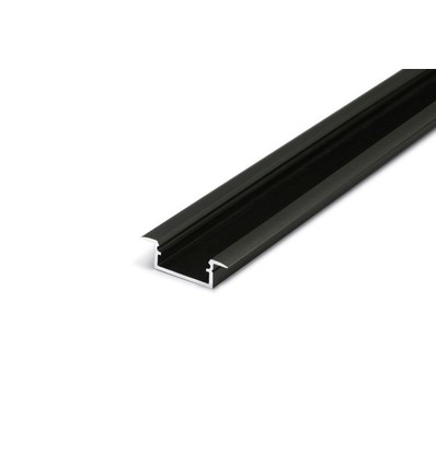 Sort Indbygnings profil Til LED Strip (Model Begtin12) - 2 Meter