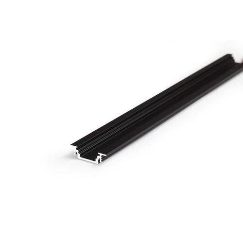 Indfræsning Alu profil i Sort Til LED Strip (Model G) - 2 Meter