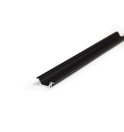 Indfræsning Alu profil i Sort Til LED Strip (Model G) - 2 Meter