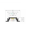 Indfræsning Alu profil i Sort Til LED Strip (Model G) - 2 Meter