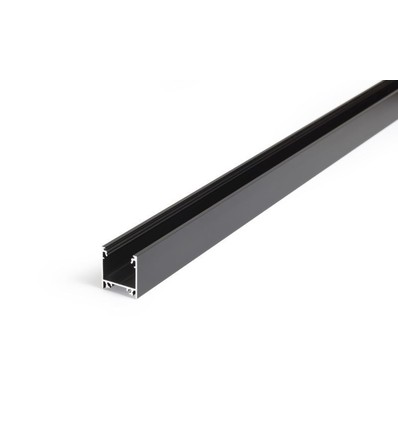 Aluminiums profil i Sort Til LED Strip (LINEA20) - 2 Meter