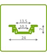 Aluminiums profil Til LED Strip, Model G (Til indfræsning) - 1 Meter