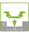 Aluminiums profil Til LED Strip, Model G (Til indfræsning) - 1 Meter