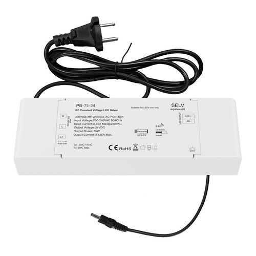 LED Driver 75W Til MODULE LED Lamel Lys (2.4GHz Trådløs + PUSH)