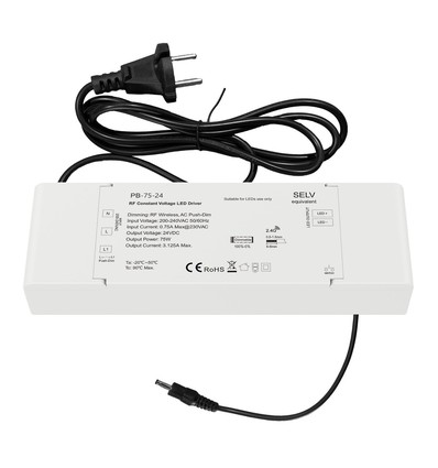 LED Driver 75W Til MODULE LED Lamel Lys (2.4GHz Trådløs + PUSH)