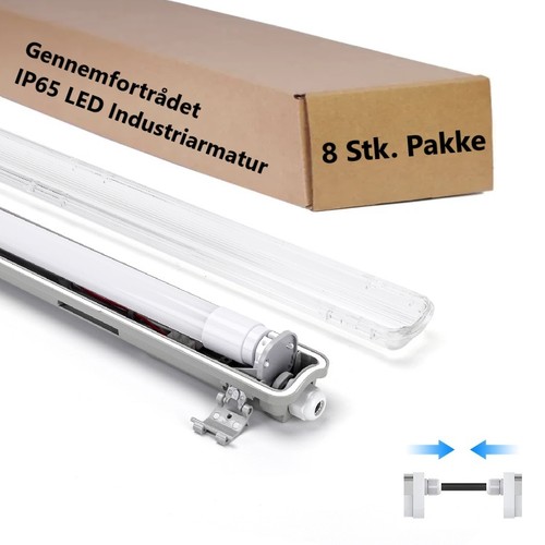 8 x TRI-PROOF LED Armatur 18W i 4000K, 2160Lm, IP65, 230V - 1200 mm