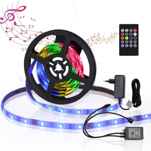 Aigostar RGB LED Strip Sæt 24W, IP65, 60LED/m (12V/230V) - 3 Meter