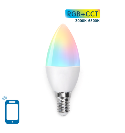 Aigostar SMART WiFi D37, E14 Mat LED Kertepære 5W i RGB+CCT